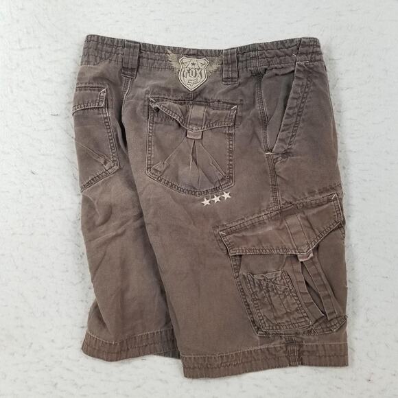 Fox Racing Shorts Mens 34 Brown Cargo Utility Pocket Cotton Embroidered Logo - Picture 6 of 16
